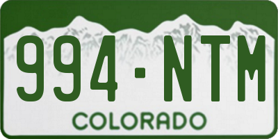 CO license plate 994NTM