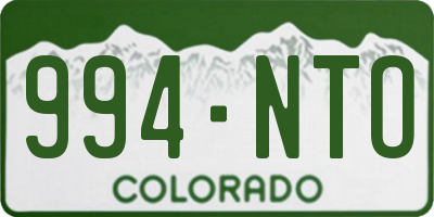 CO license plate 994NTO
