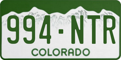 CO license plate 994NTR