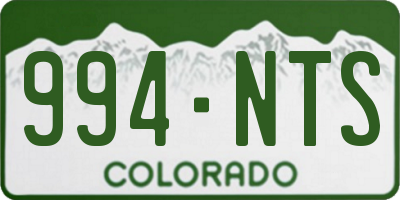 CO license plate 994NTS