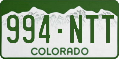 CO license plate 994NTT