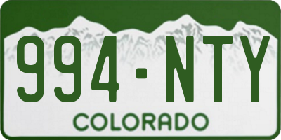 CO license plate 994NTY