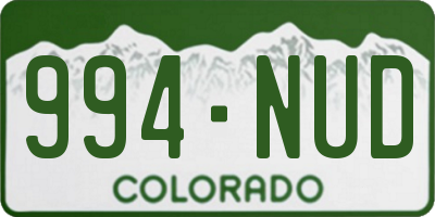 CO license plate 994NUD