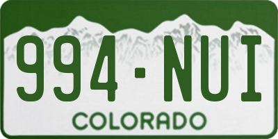 CO license plate 994NUI