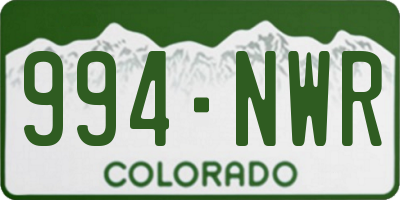 CO license plate 994NWR
