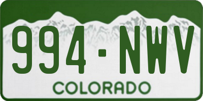 CO license plate 994NWV