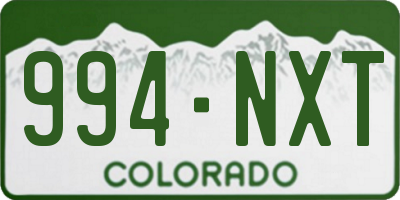 CO license plate 994NXT