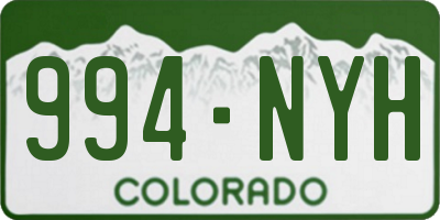CO license plate 994NYH