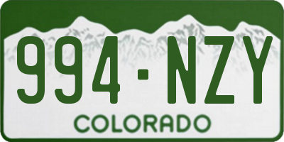 CO license plate 994NZY