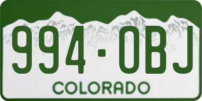 CO license plate 994OBJ