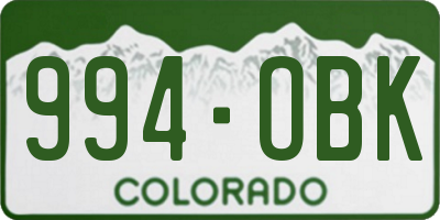 CO license plate 994OBK