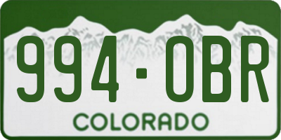 CO license plate 994OBR