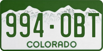 CO license plate 994OBT