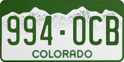 CO license plate 994OCB