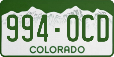 CO license plate 994OCD