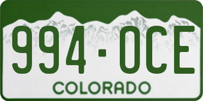 CO license plate 994OCE