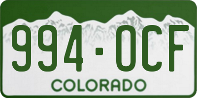CO license plate 994OCF