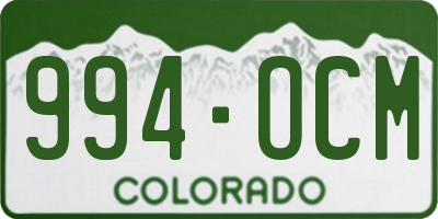 CO license plate 994OCM