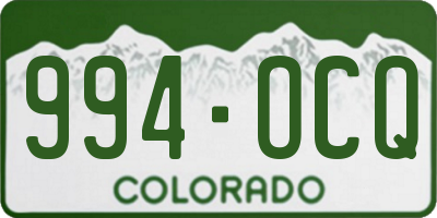 CO license plate 994OCQ