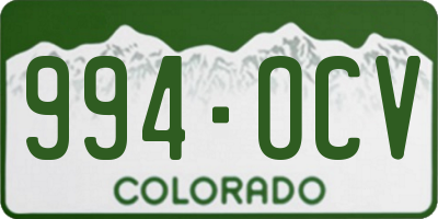 CO license plate 994OCV