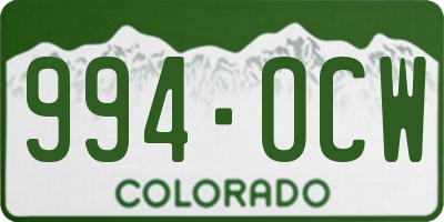 CO license plate 994OCW