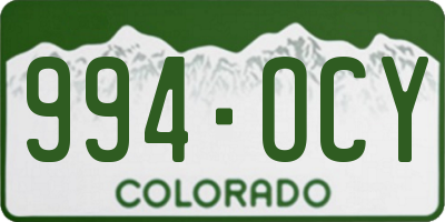 CO license plate 994OCY
