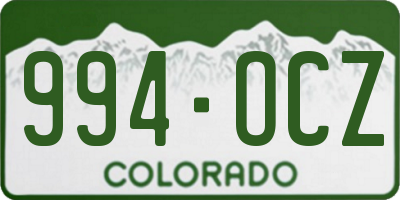 CO license plate 994OCZ