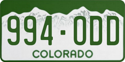CO license plate 994ODD