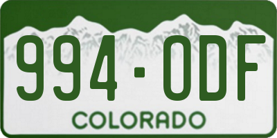 CO license plate 994ODF