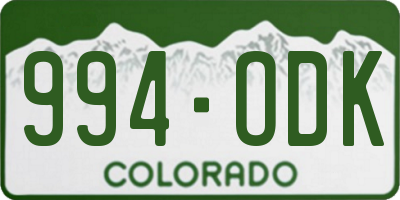 CO license plate 994ODK
