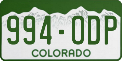 CO license plate 994ODP