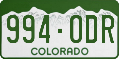 CO license plate 994ODR
