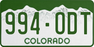 CO license plate 994ODT