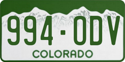 CO license plate 994ODV