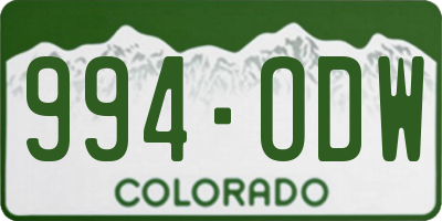 CO license plate 994ODW