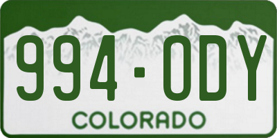 CO license plate 994ODY