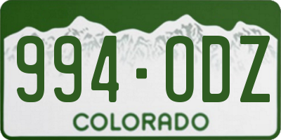 CO license plate 994ODZ