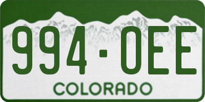 CO license plate 994OEE