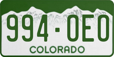 CO license plate 994OEO