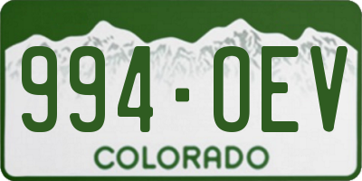 CO license plate 994OEV