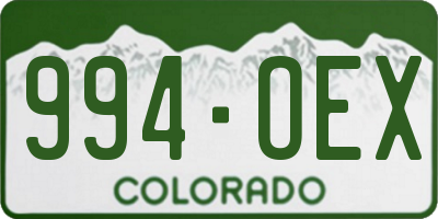 CO license plate 994OEX