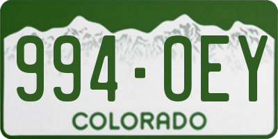 CO license plate 994OEY