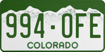 CO license plate 994OFE