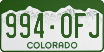 CO license plate 994OFJ