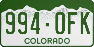 CO license plate 994OFK