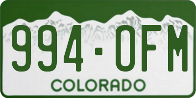 CO license plate 994OFM