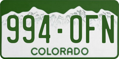 CO license plate 994OFN