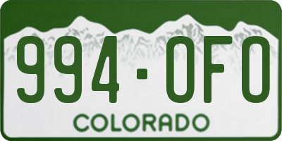 CO license plate 994OFO