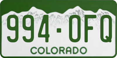 CO license plate 994OFQ