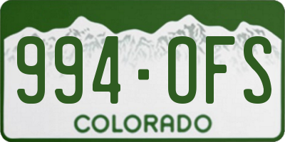 CO license plate 994OFS